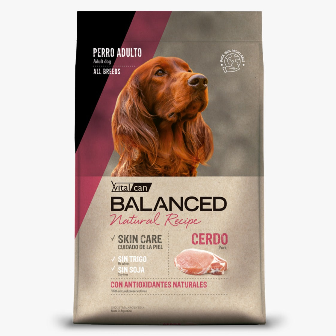 BALANCED PERRO NATURAL RECIPE CERDO 15KG