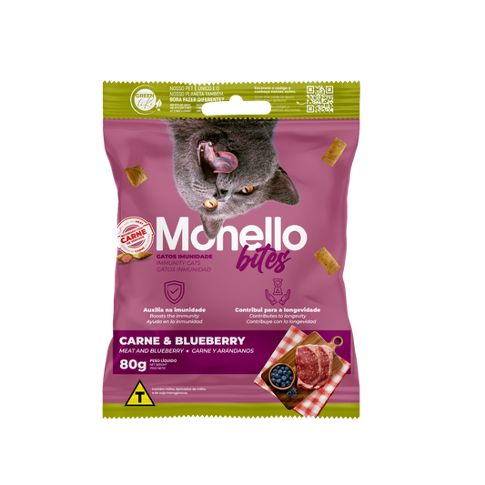 MONELLO BITES GATO CARNE  Y BLUEBERRY 80 G