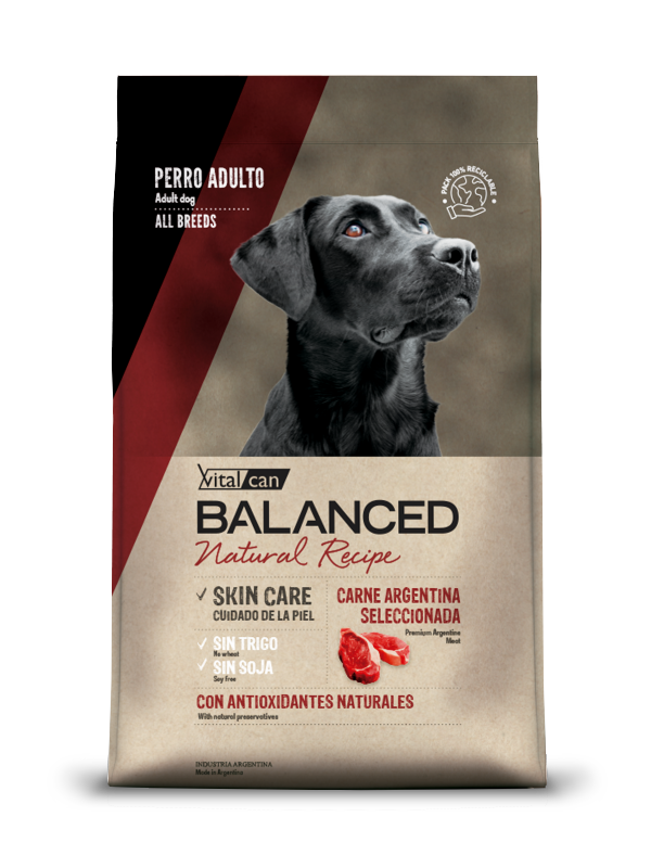 BALANCED NATURAL RECIPE PERROS ADULTOS CARNE ARGENTINA 15Kg.