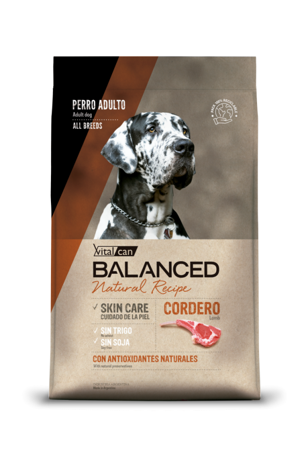 BALANCED NATURAL RECIPE PERROS ADULTOS CORDERO 15Kg.