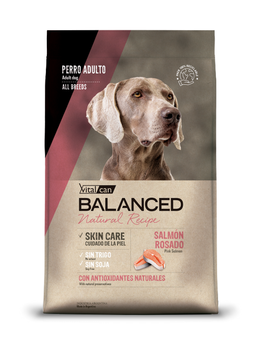 BALANCED NATURAL RECIPE PERROS ADULTOS SALMÓN ROSADO 15Kg.