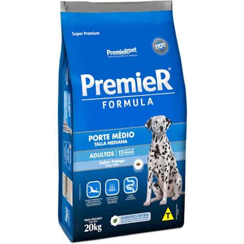PREMIER ADULTO FORMULA  RAZA MEDIANA 20 KG