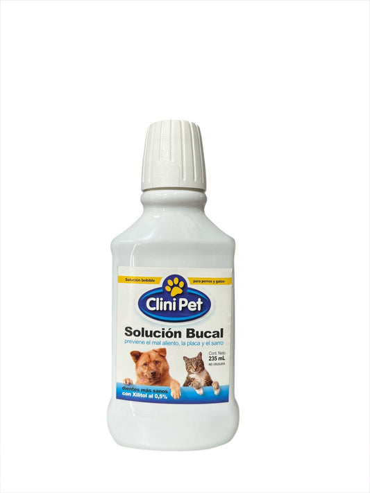 SOLUCIÓN BUCAL p/MASCOTAS CLINI PET 235ml.