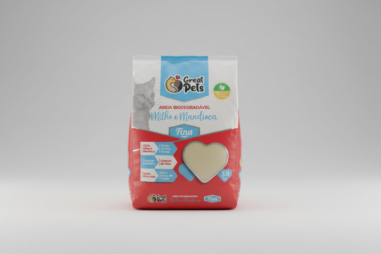 SANITARIO  DE MAIZ Y MANDIOCA GREAT PETS 3,8KG