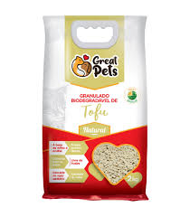 SANITARIO GRANULADO TOFU NATURAL 2 KG GREAT PETS